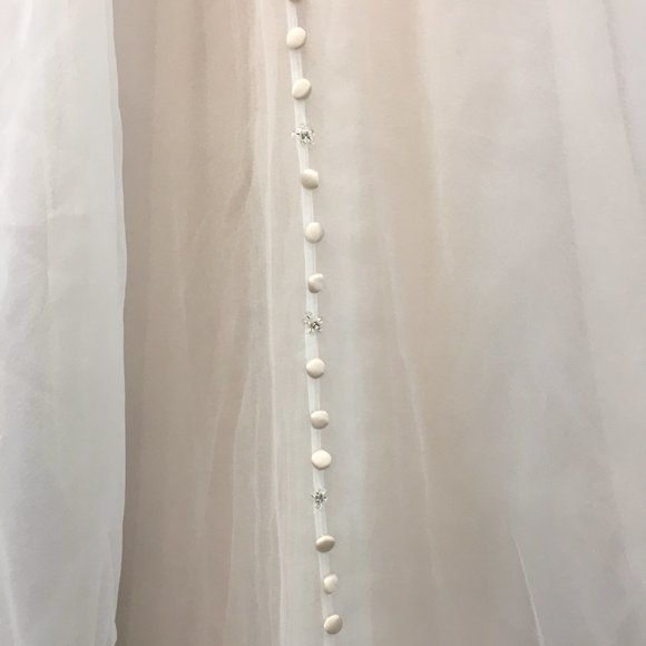 Stunning Aline Wedding Dress, Plunging Neck Open Back Blush Ballgown Keyhole - Picture 13 of 16